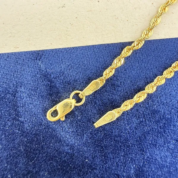 9ct Yellow Gold Rope Link Necklace with T-Bar — image 7