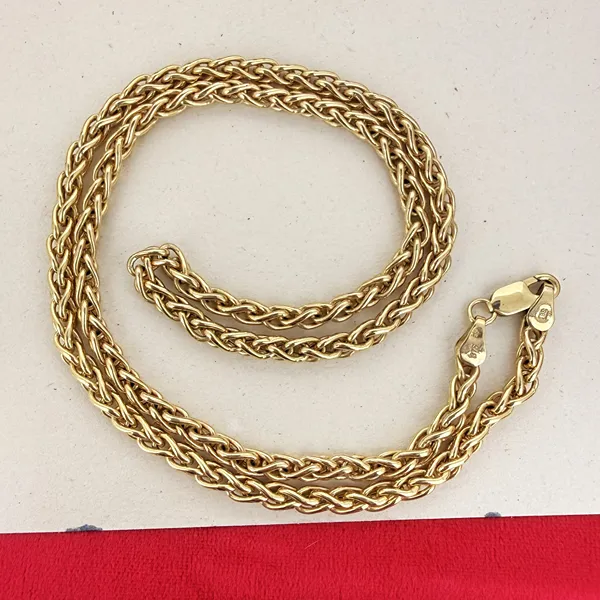 9ct Yellow Gold Spiga (Wheat) Link Chain Necklace — image 3