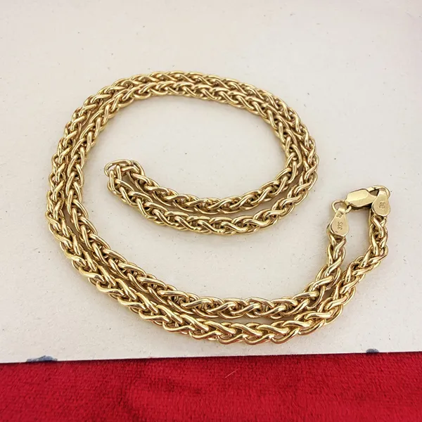 9ct Yellow Gold Spiga (Wheat) Link Chain Necklace — image 4