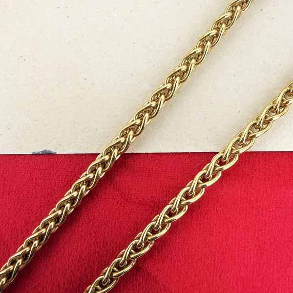 9ct Yellow Gold Spiga (Wheat) Link Chain Necklace — image 5