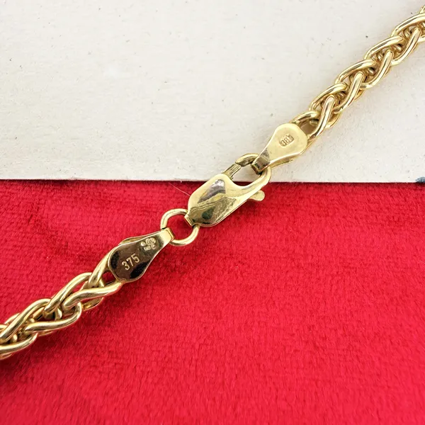 9ct Yellow Gold Spiga (Wheat) Link Chain Necklace — image 6