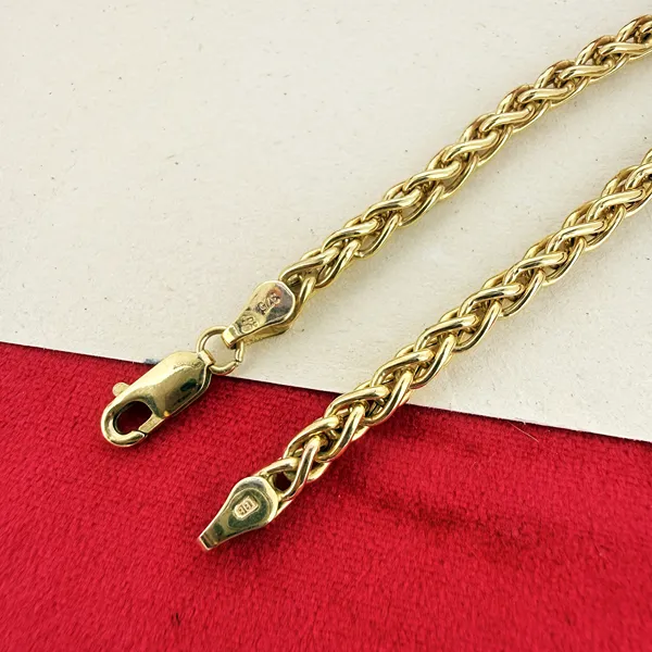 9ct Yellow Gold Spiga (Wheat) Link Chain Necklace — image 7