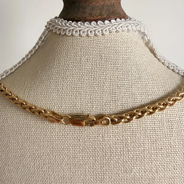 9ct Yellow Gold Spiga (Wheat) Link Chain Necklace — image 10