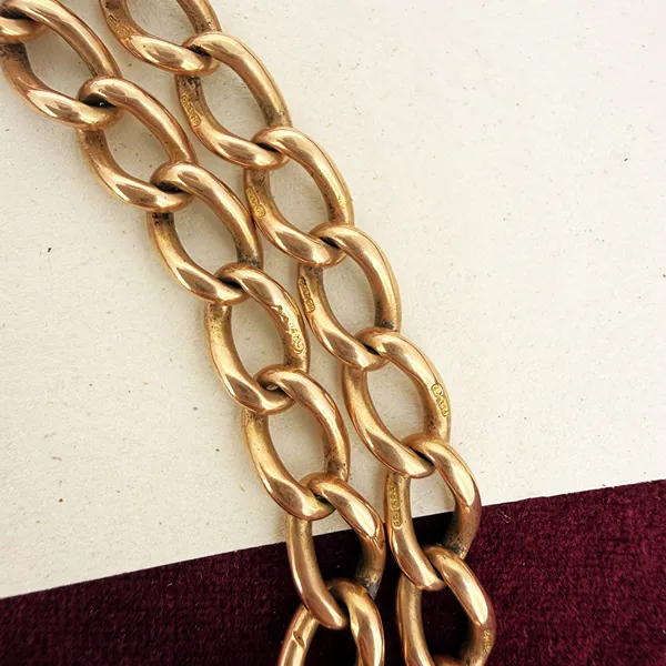 Antique 15ct Yellow Gold Albert Chain with T-bar — image 6