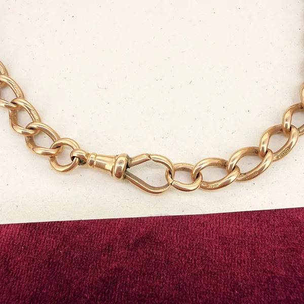 Antique 15ct Yellow Gold Albert Chain with T-bar — image 8