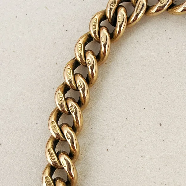 Antique 15ct Yellow Gold Curb Albert Chain — image 5
