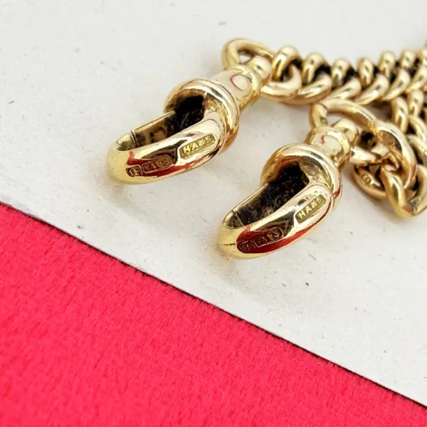 Antique 15ct Yellow Gold Curb Albert Chain — image 7