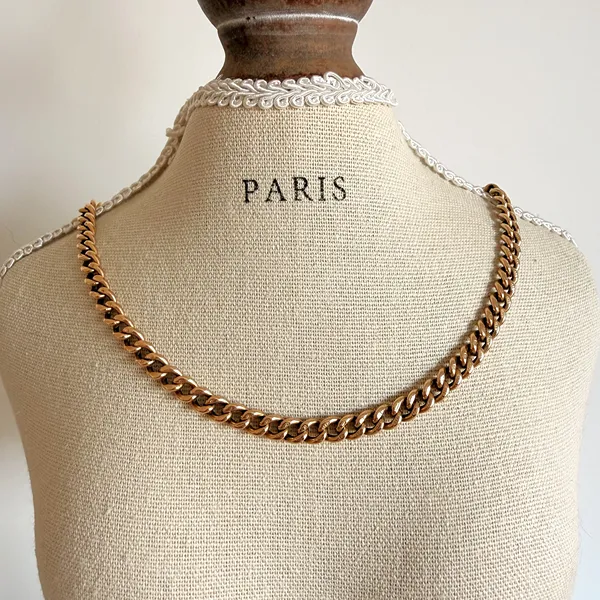 Antique 15ct Yellow Gold Curb Albert Chain — image 8