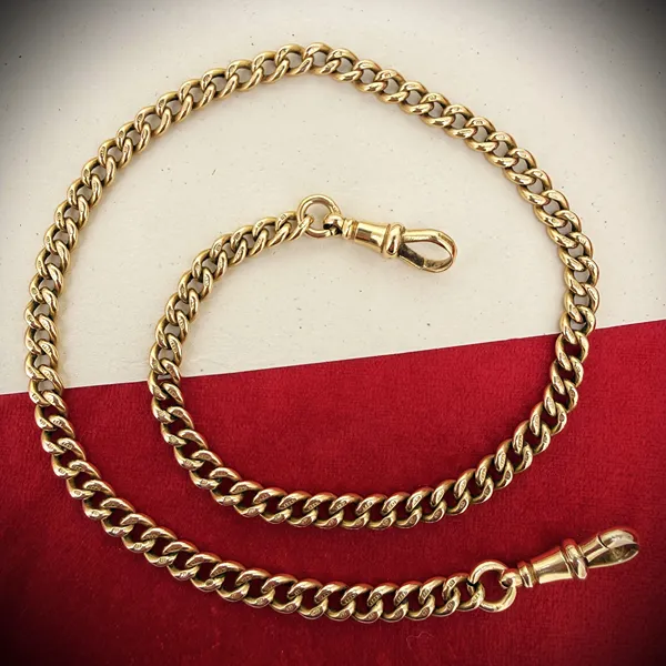 Antique 15ct Yellow Gold Curb Albert Chain