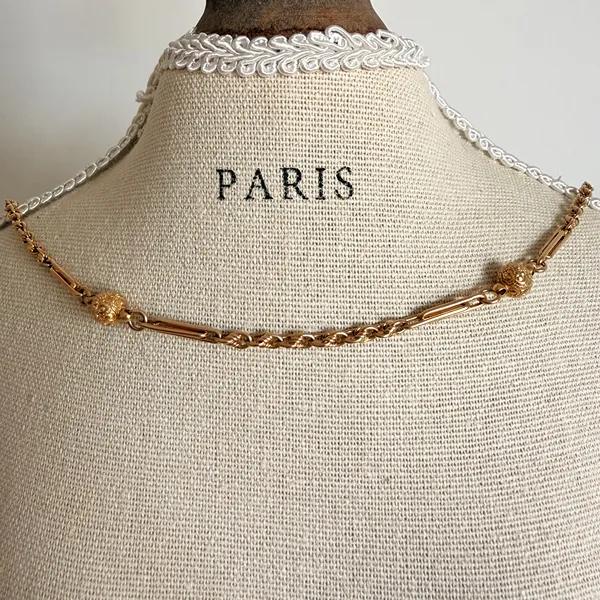 Antique 15ct Yellow Gold Long Guard Chain — image 7