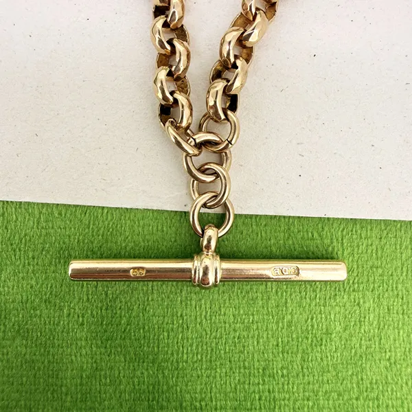Antique 9ct Gold Fancy Belcher Albert Chain — image 4