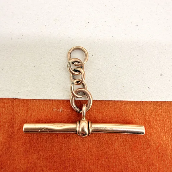 Antique 9ct Rose Gold Trombone Albert Chain — image 6
