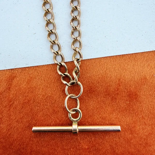 Antique 9ct Rose Gold Albert Chain, Birmingham 1941 — image 4