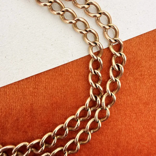 Antique 9ct Rose Gold Albert Chain, Birmingham 1941 — image 5