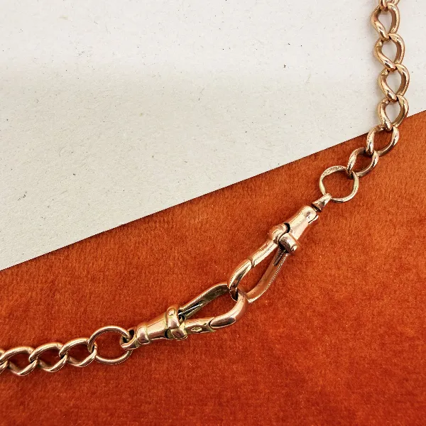 Antique 9ct Rose Gold Albert Chain, Birmingham 1941 — image 6