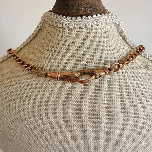 Antique 9ct Rose Gold Albert Chain, Birmingham 1941 — image 10
