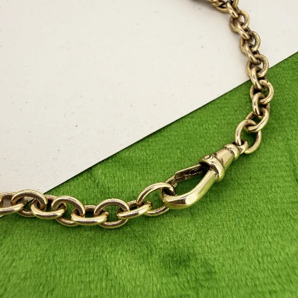 9ct Yellow Gold Fancy Rolo Albert Chain, Birmingham 1993 — image 5