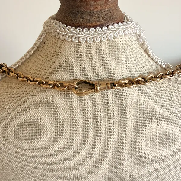 9ct Yellow Gold Fancy Rolo Albert Chain, Birmingham 1993 — image 9