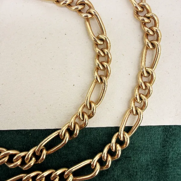 9ct Yellow Gold Figaro Link Albert Chain, Birmingham 1993 — image 5