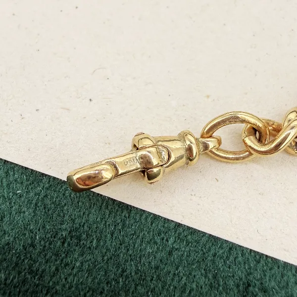 9ct Yellow Gold Figaro Link Albert Chain, Birmingham 1993 — image 7