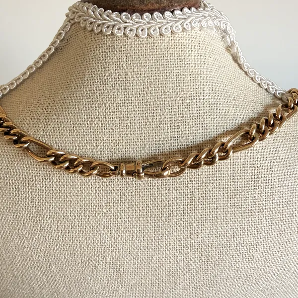 9ct Yellow Gold Figaro Link Albert Chain, Birmingham 1993 — image 10