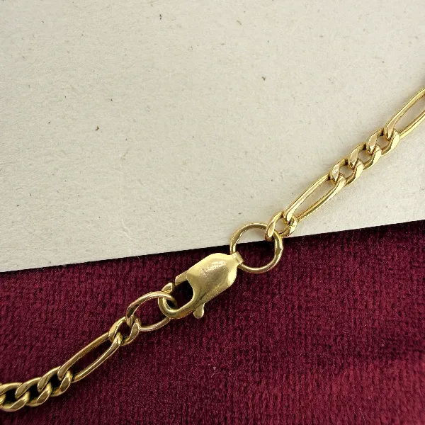 Vintage 9ct Yellow Gold Albert Style Figaro Chain, Birmingham 1995 — image 6