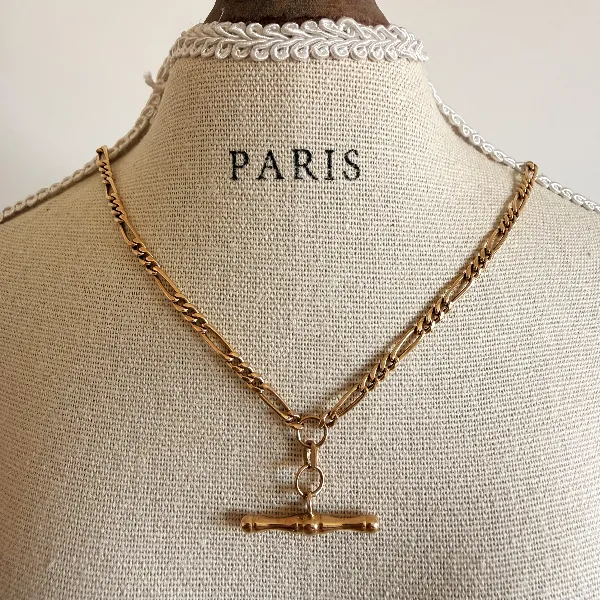 Vintage 9ct Yellow Gold Albert Style Figaro Chain, Birmingham 1995 — image 8