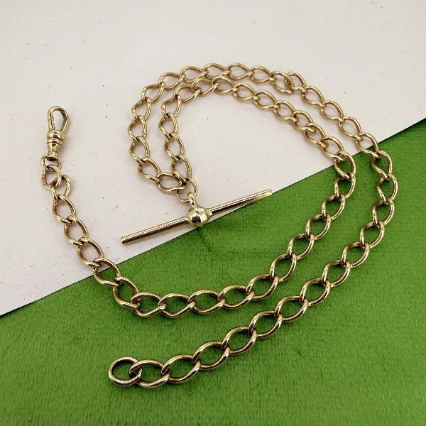 Classic 9ct Yellow Gold Albert Chain — image 3
