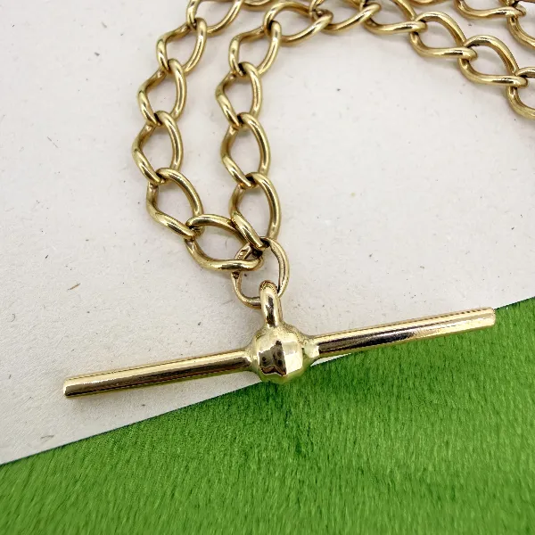 Classic 9ct Yellow Gold Albert Chain — image 4