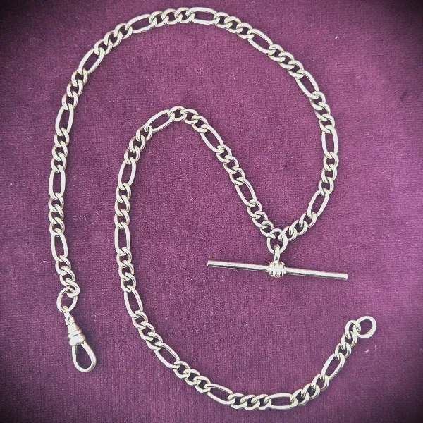 9ct Rose Gold Vintage Figaro Albert Chain