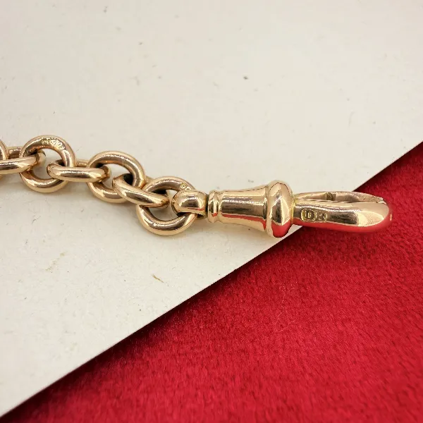 Heavy 9ct Rose Gold Albert Chain with Removable T-Bar  — image 12