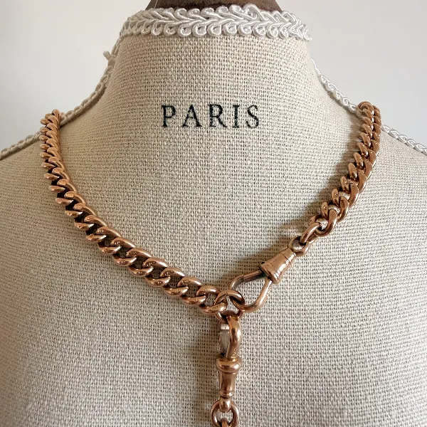 Heavy 9ct Rose Gold Albert Chain with Removable T-Bar  — image 16