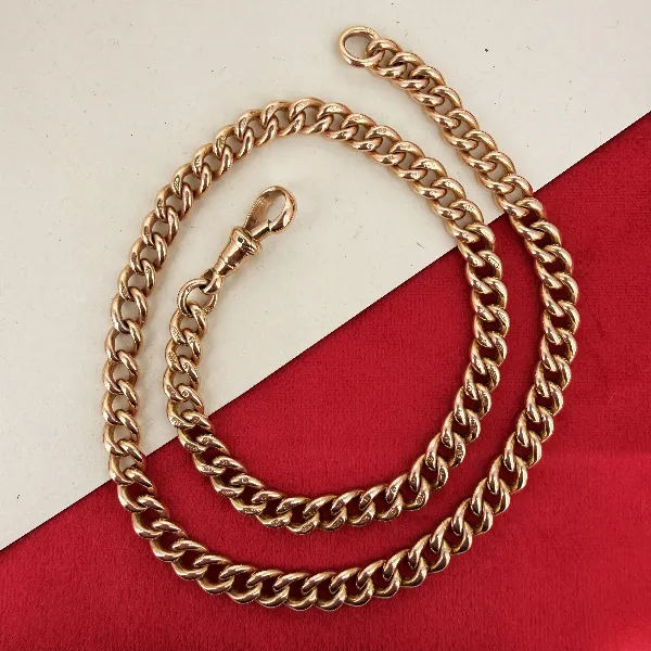 Heavy 9ct Rose Gold Albert Chain with Removable T-Bar  — image 3