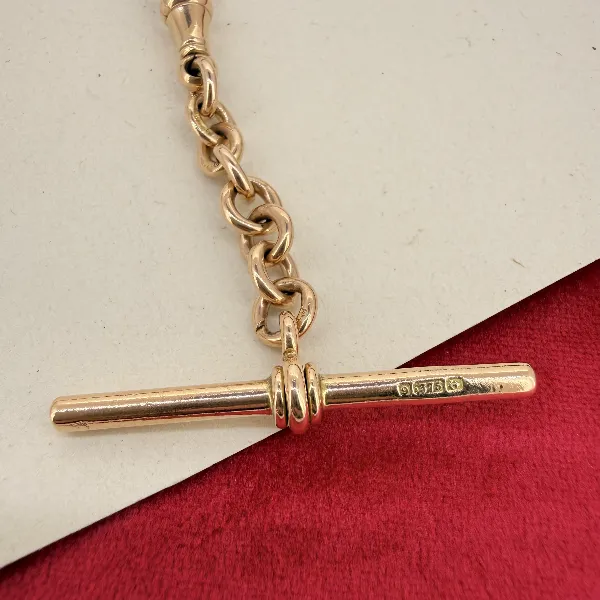 Heavy 9ct Rose Gold Albert Chain with Removable T-Bar  — image 5