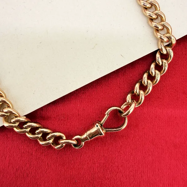Heavy 9ct Rose Gold Albert Chain with Removable T-Bar  — image 8