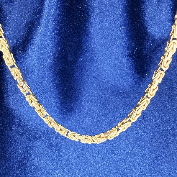 Italian 9ct Yellow Gold Byzantine Chain — image 2