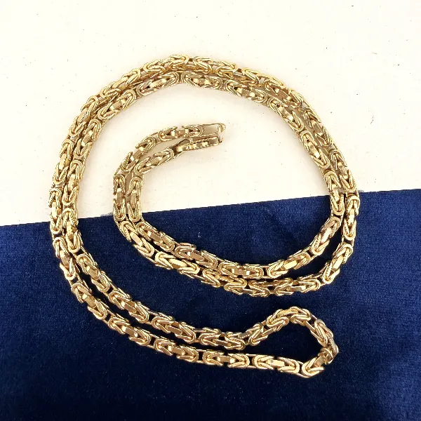 Italian 9ct Yellow Gold Byzantine Chain — image 3