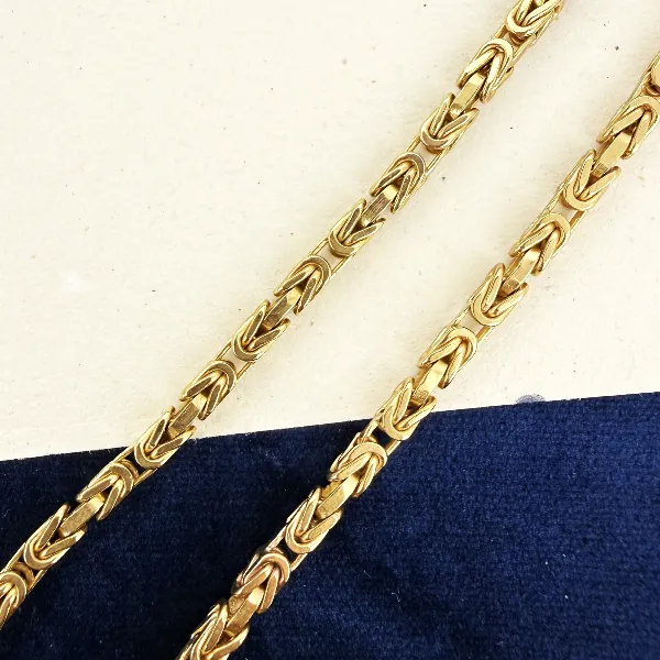 Italian 9ct Yellow Gold Byzantine Chain — image 5