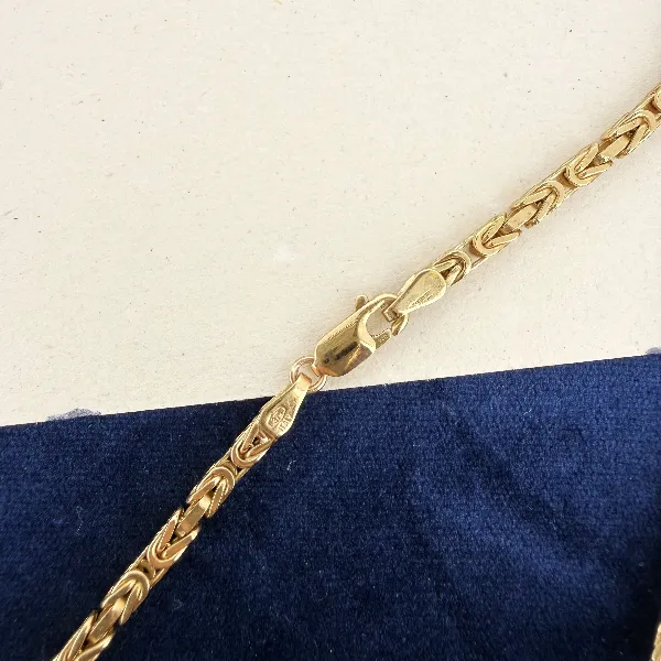 Italian 9ct Yellow Gold Byzantine Chain — image 6