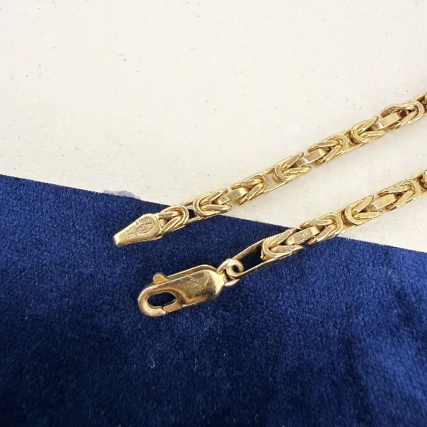 Italian 9ct Yellow Gold Byzantine Chain — image 7
