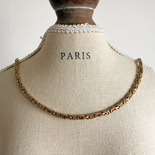 Italian 9ct Yellow Gold Byzantine Chain — image 8