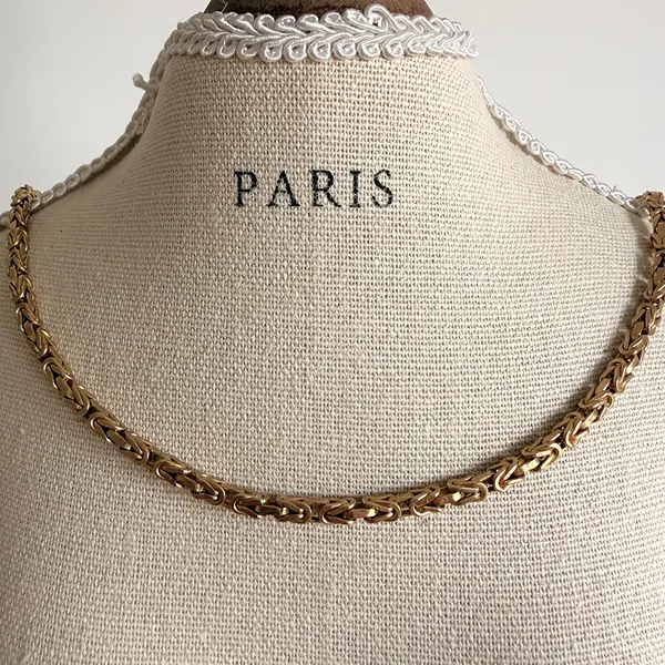 Italian 9ct Yellow Gold Byzantine Chain — image 9