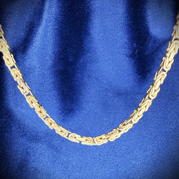 Italian 9ct Yellow Gold Byzantine Chain