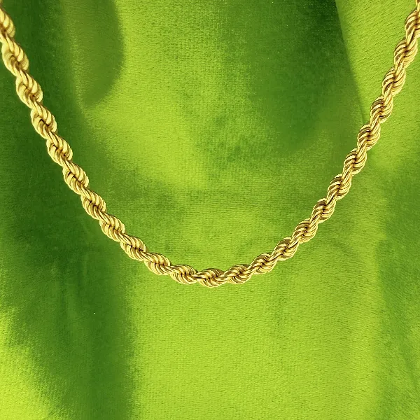 Solid 9ct Yellow Gold Rope Chain — image 2