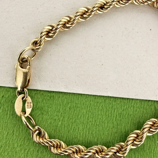 Solid 9ct Yellow Gold Rope Chain — image 6