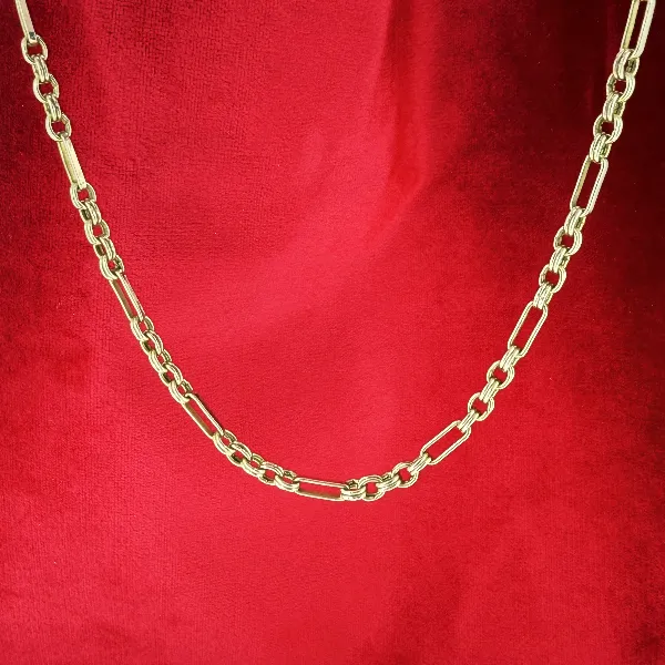 Vintage 9ct Yellow Gold Fancy Link Chain Necklace — image 2