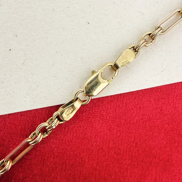 Vintage 9ct Yellow Gold Fancy Link Chain Necklace — image 6