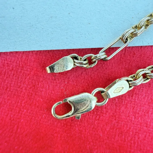 Vintage 9ct Yellow Gold Fancy Link Chain Necklace — image 7