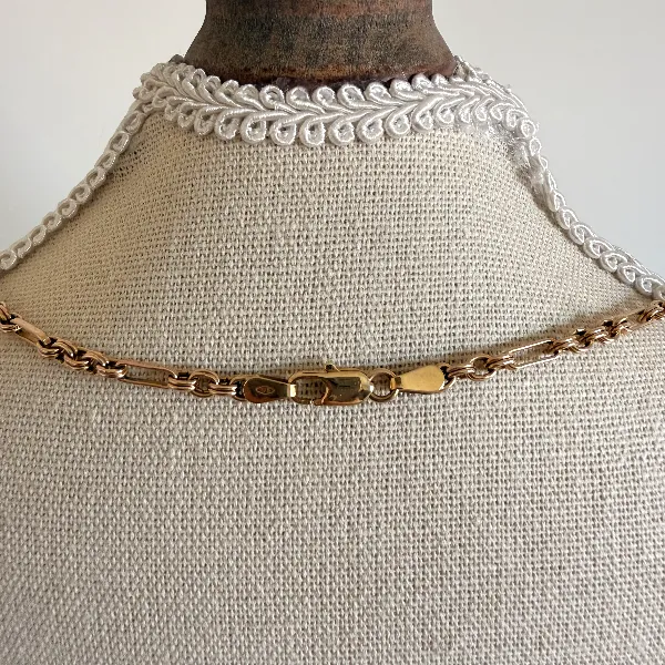 Vintage 9ct Yellow Gold Fancy Link Chain Necklace — image 10