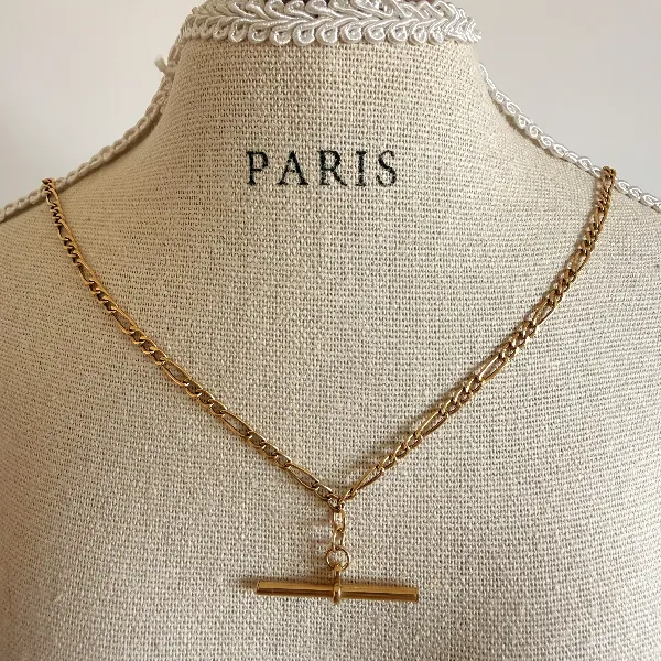 Vintage 9ct Yellow Gold Figaro Albert Style Chain — image 8